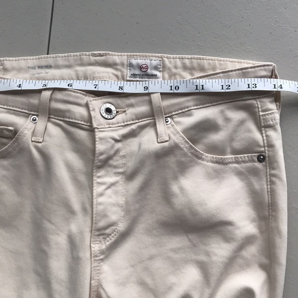 Adriano Goldschmied The prima cigarette leg cream coloured jeans sz 26R - Picture 8 of 13